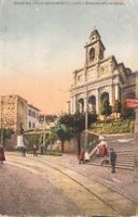 Mendrisio (TI) Chiesa Santi Cosma e Damiano binari tram