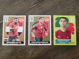Panini extra Sticker CR7 Gold, Mo Salah Bronze + POR 15