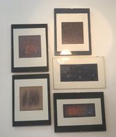 5 petites gravures sous cadre en verres vintages