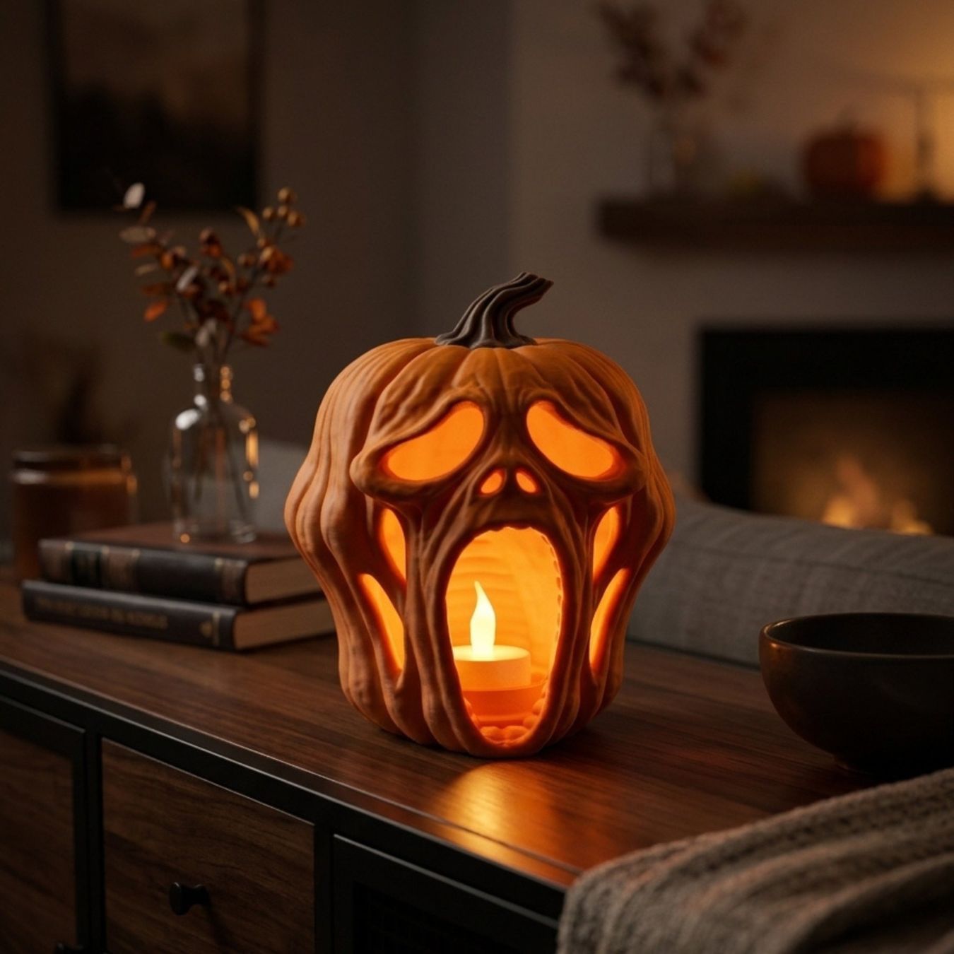 Tutte le decorazioni: Screaming Pumpkin mit LED-Teelicht – Nuovo e nell'imballaggio originale da Necker venduto da creativeprintdesign 4