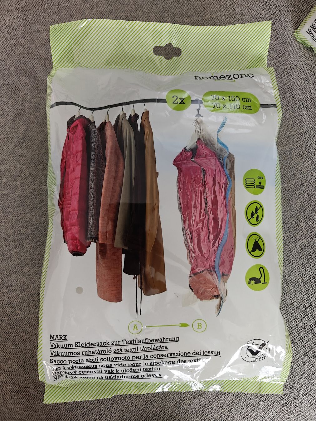 Guardaroba: Homezone 2x Vakuum Kleidersack NEU – Nuovo e nell'imballaggio originale da Biel/Bienne venduto da Nekomimi 1