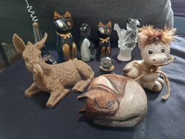Lot de 8 figurines décoratives en divers matériaux