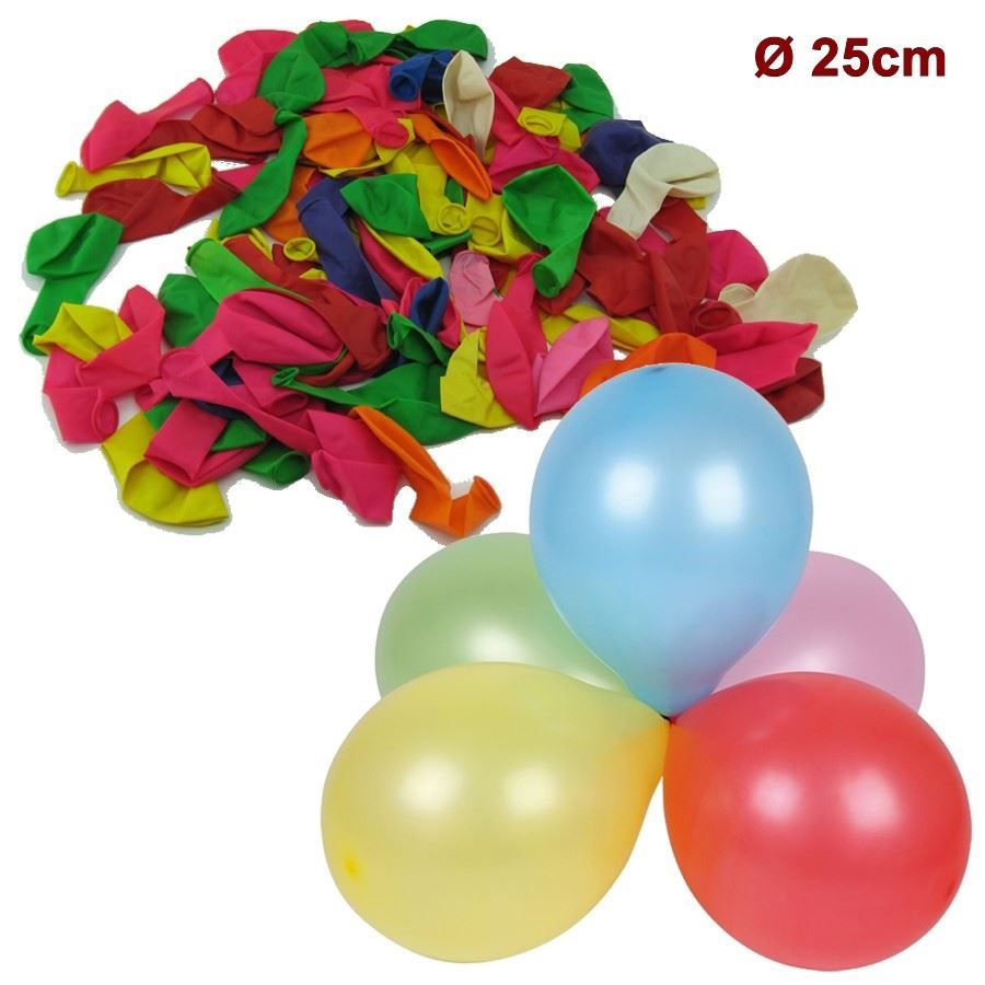 Tutte le decorazioni: Ballon, 100Stk Luftballon 25cm, bunt Mix – Nuovo e nell'imballaggio originale da Wettingen venduto da Swala