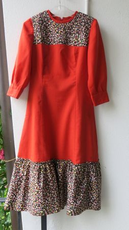 Schönes rotes Midi Kleid, Unikat, Gr. 38, Vintage