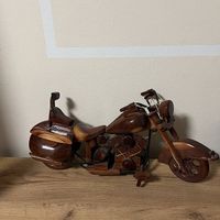 Modellino di motocicletta in legno  decorazione vintage