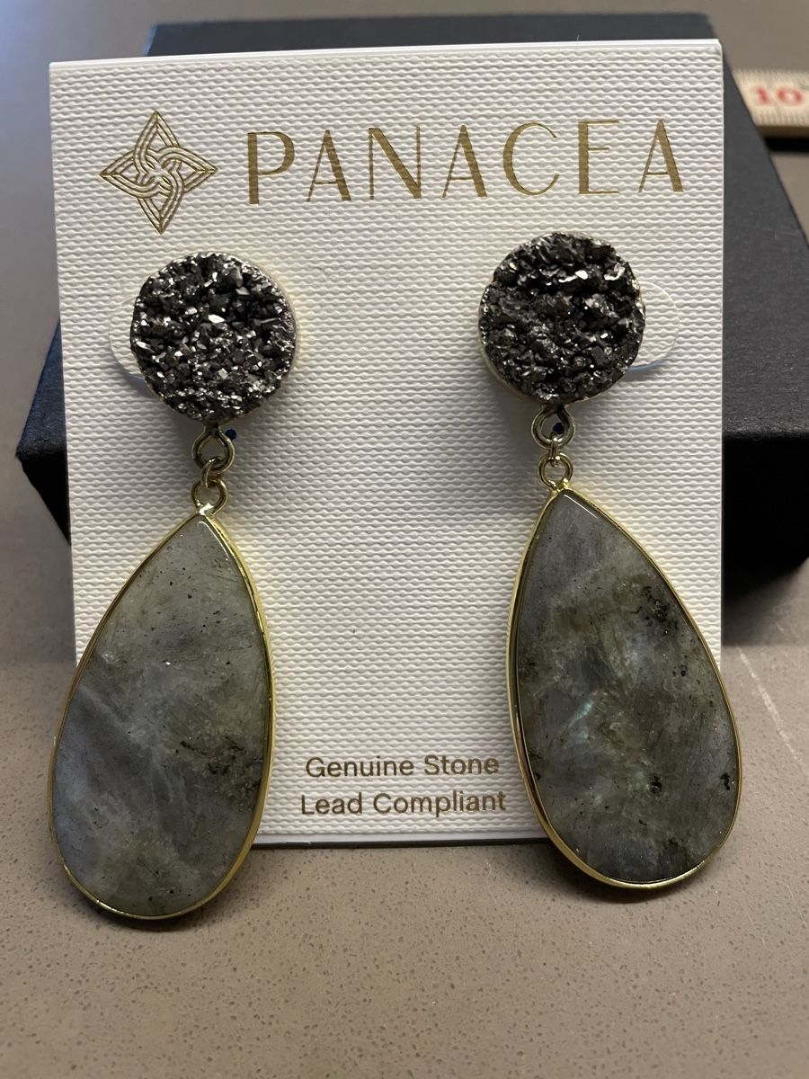 Ohrringe & -stecker: NEW Druzy & Labradorite Drop Earrings, PANACEA – Neu und originalverpackt aus Oberwil BL von Stellochkas 2