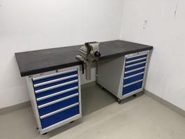 Lista Werkbank mit Gressel Schraubstock und Lift