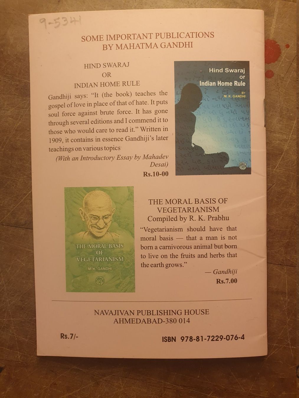 Bücher: Ruskin - Unto This Last - M.K. Ghandi – Gebraucht aus Zürich von loosebone 5