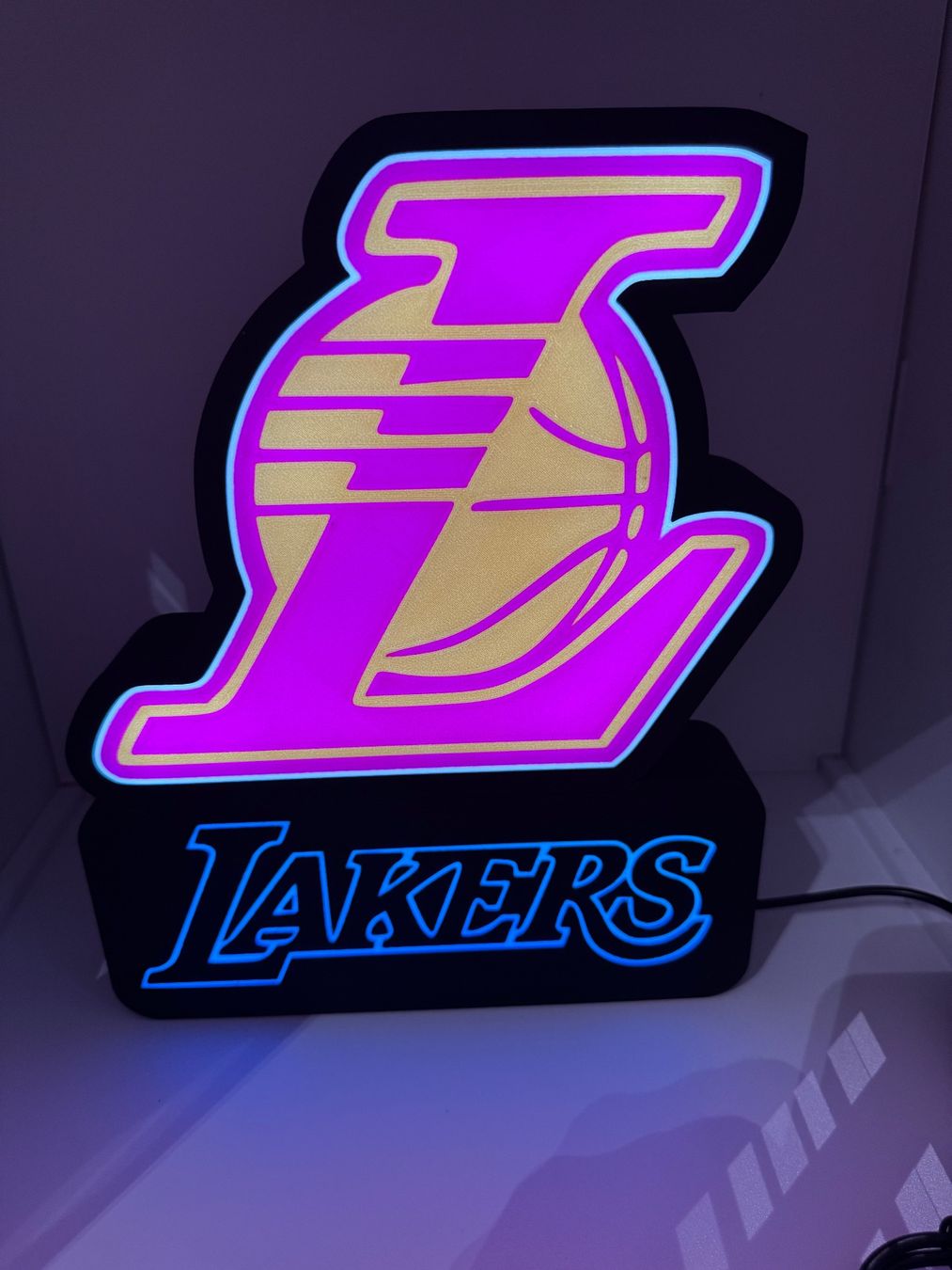 Lampen: Lightbox lampe led Blanc et RGB Lakers – Neu (gemäss Beschreibung) aus Vicques von PAMB3D 8