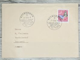 CL02 Enveloppe + Timbre Suisse 1956