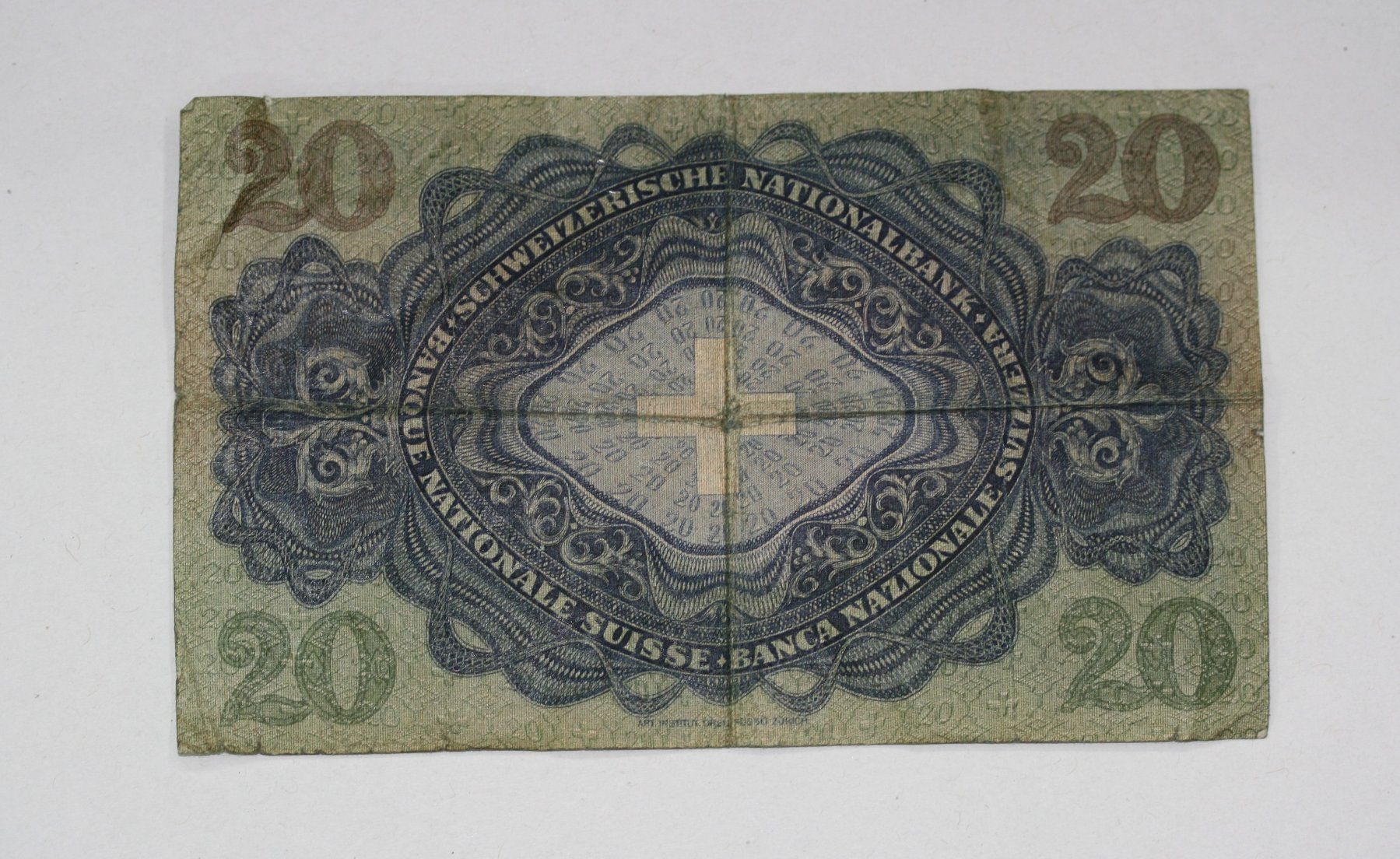 Banknoten: 20 Franken Note 23.03.1944 – Gebraucht aus Chur von Invinoveritas 1