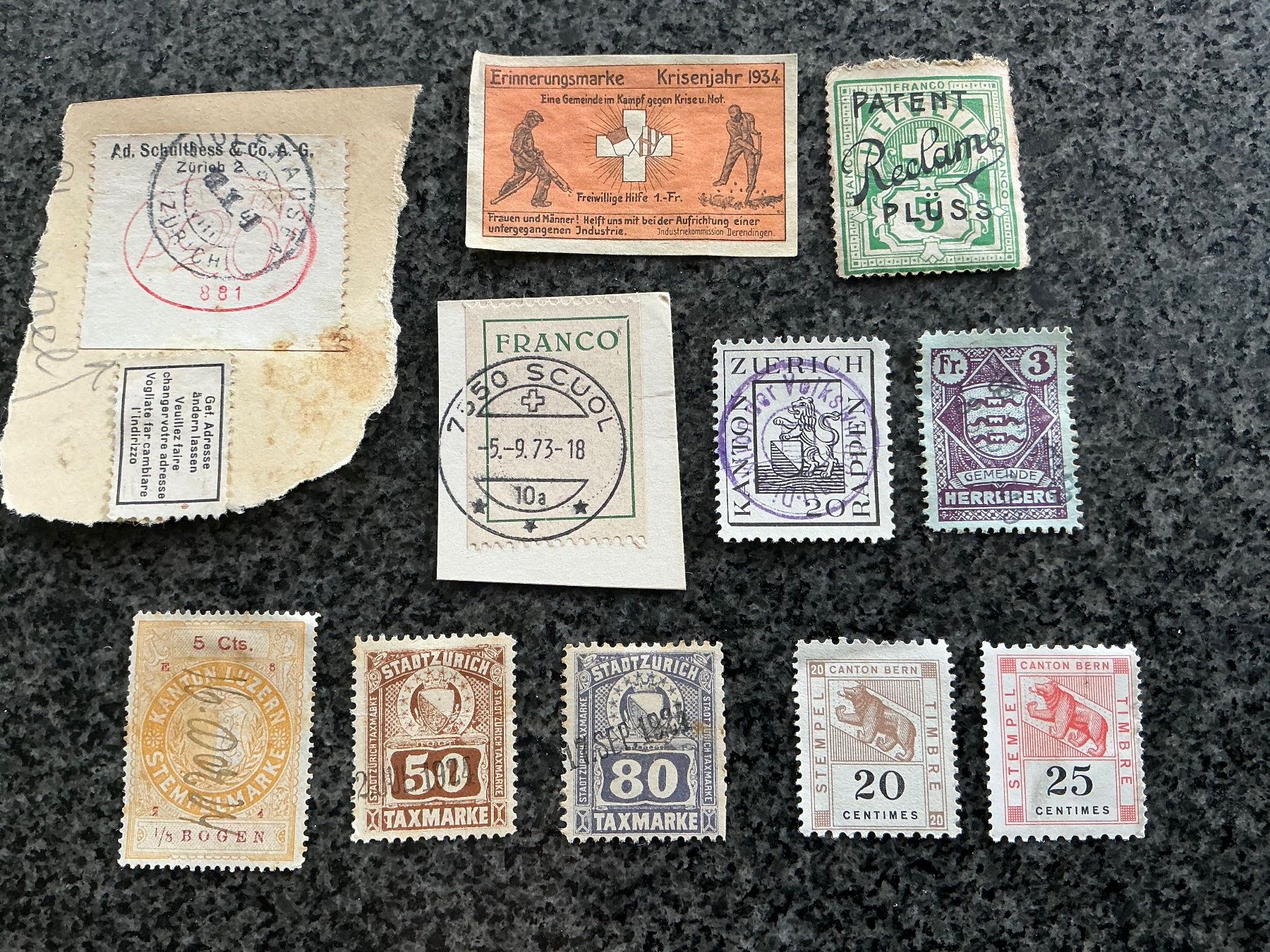 Tutti i francobolli: verschiedene alte Taxmarken – Usato da Jona venduto da Jancy60