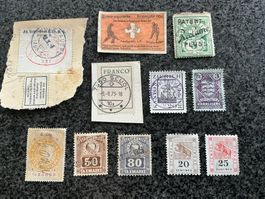 verschiedene alte Taxmarken