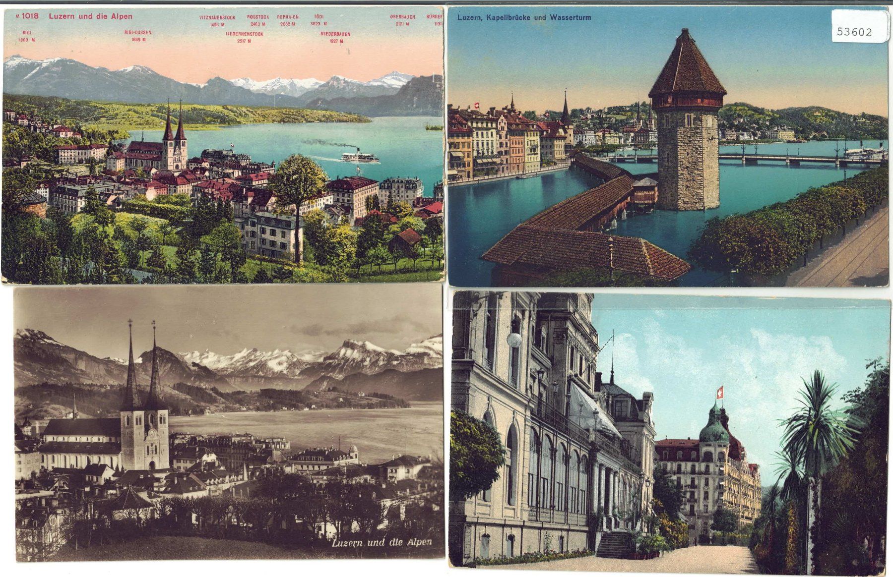 Cartoline postali: 4 AK - Luzern – Usato da Ettingen venduto da Kartenplanet
