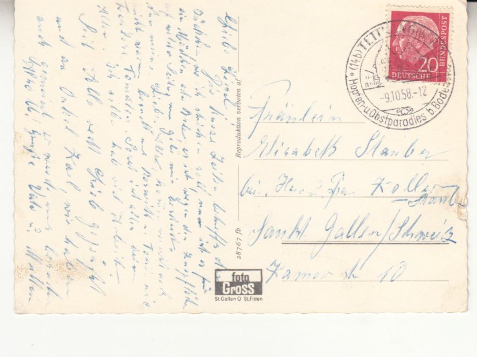 Cartoline postali: Schweizer Bilderbogen 1958 – Usato da Bürglen TG venduto da StampGraf 1