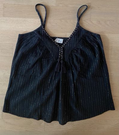 MY SUNDAY MORNING... Top bretelles noir lurex t.3 - NEUF