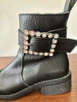 Bottines Zadig & Voltaire boucle strass cuir noir 36
