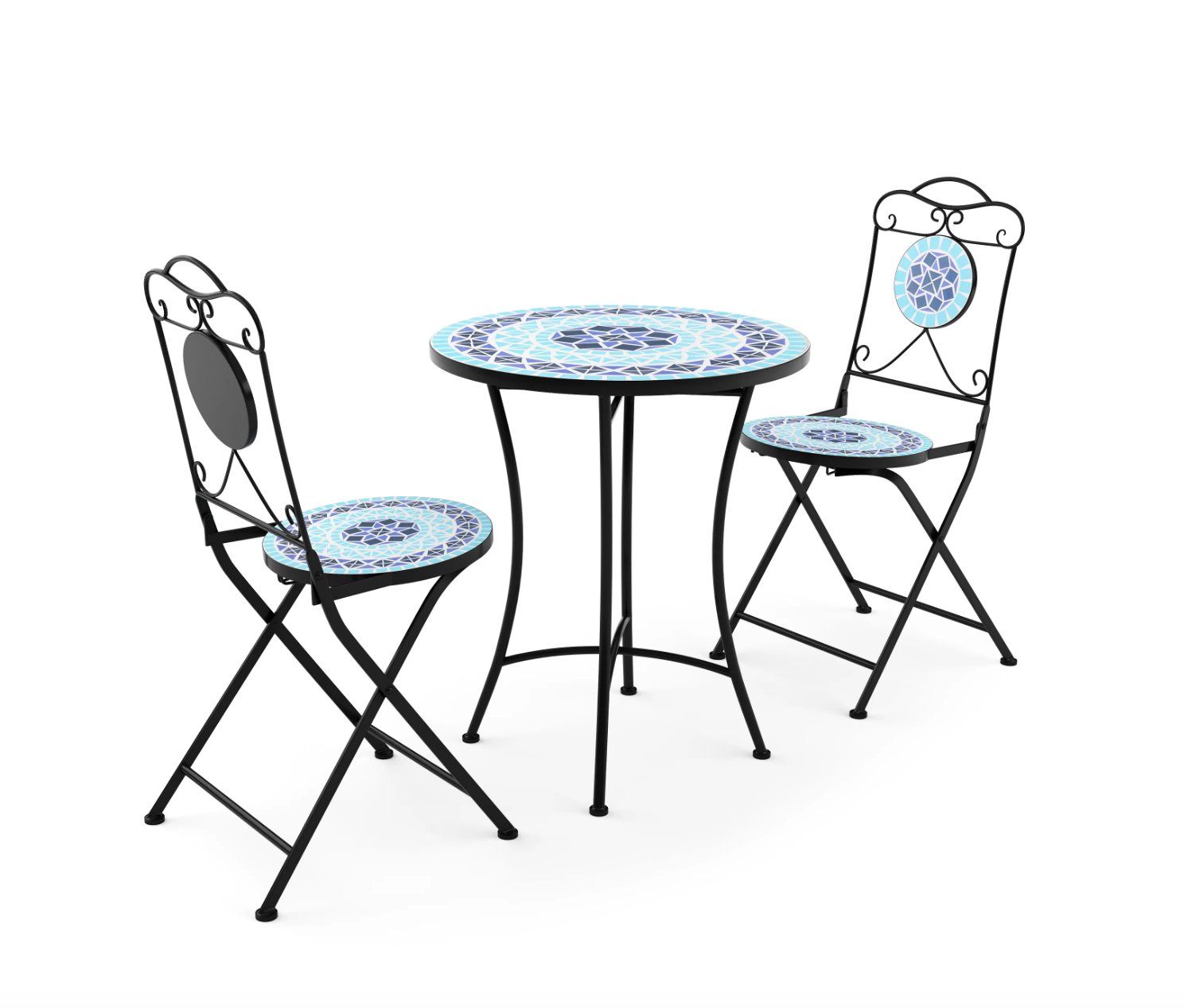 Tavoli: Bistroset MOSAIK 3-teilig blau - Gratis Versand – Nuovo e nell'imballaggio originale da Kleinwangen venduto da meinwarenkorb.ch 1