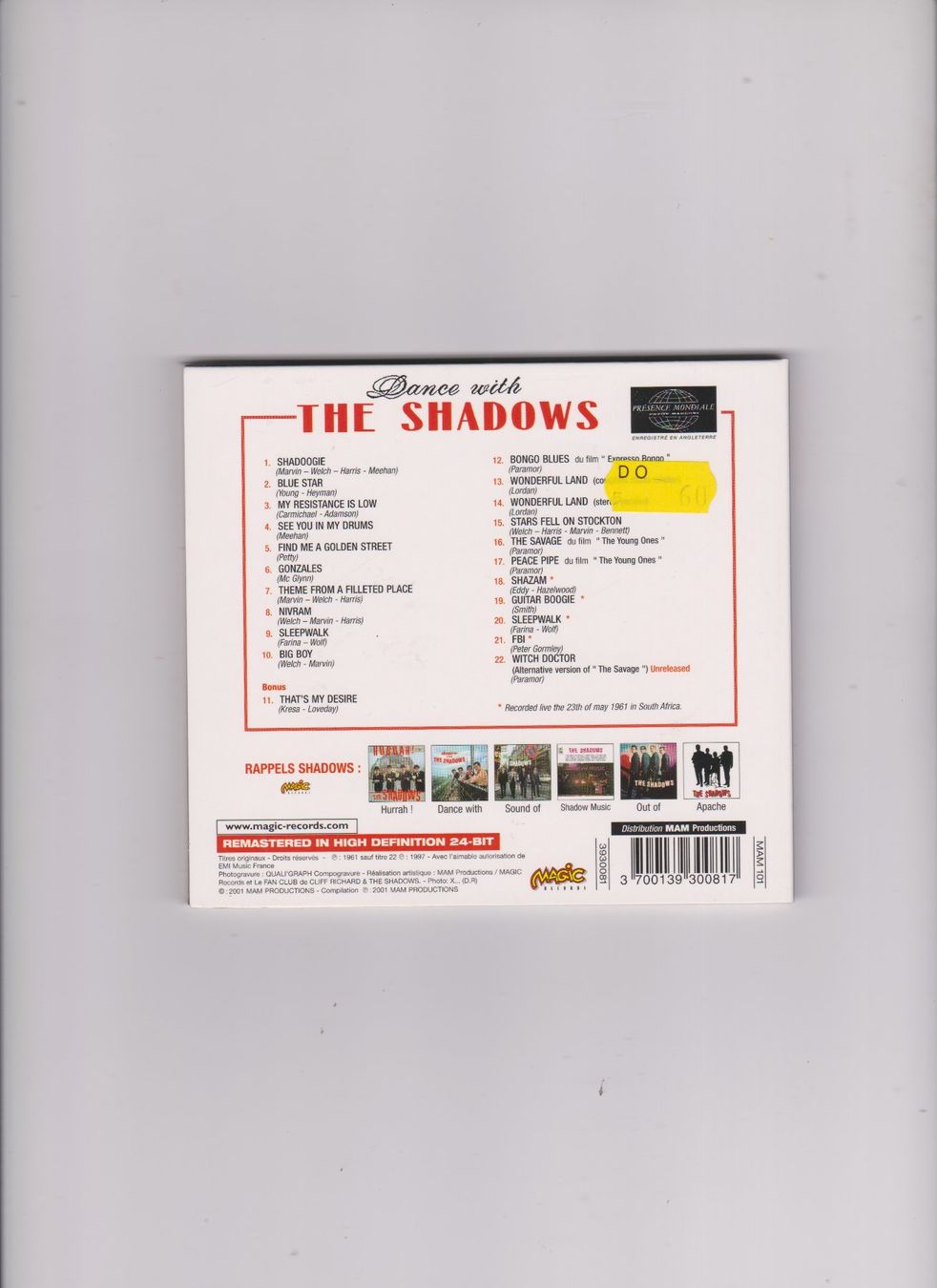 CD: The Shadows Dance with The Shadows CD – Usato da Bex venduto da Canouille 1