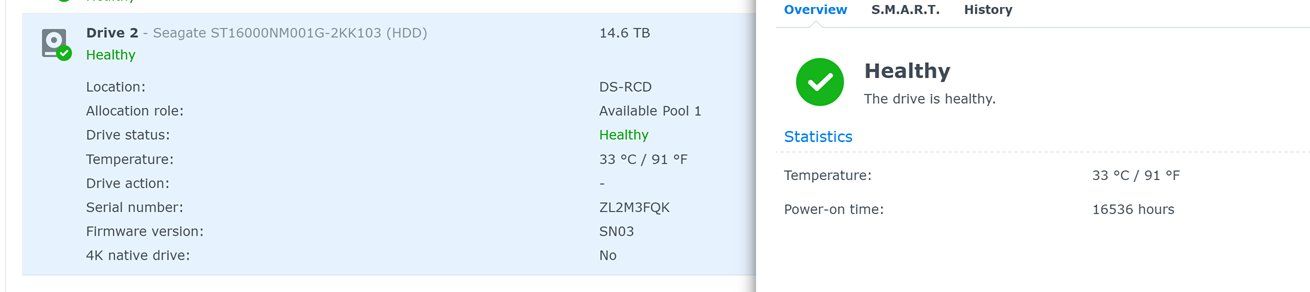 Seagate Dischi rigidi: Disk SATA 16Tb Seagate Exos X16 - 16536 Stunden – Usato da Zürich venduto da Lock5151 2