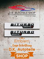 Mercedes 4 Matic + Biturbo 3D Aufkleber Emblem Logo Schwarz