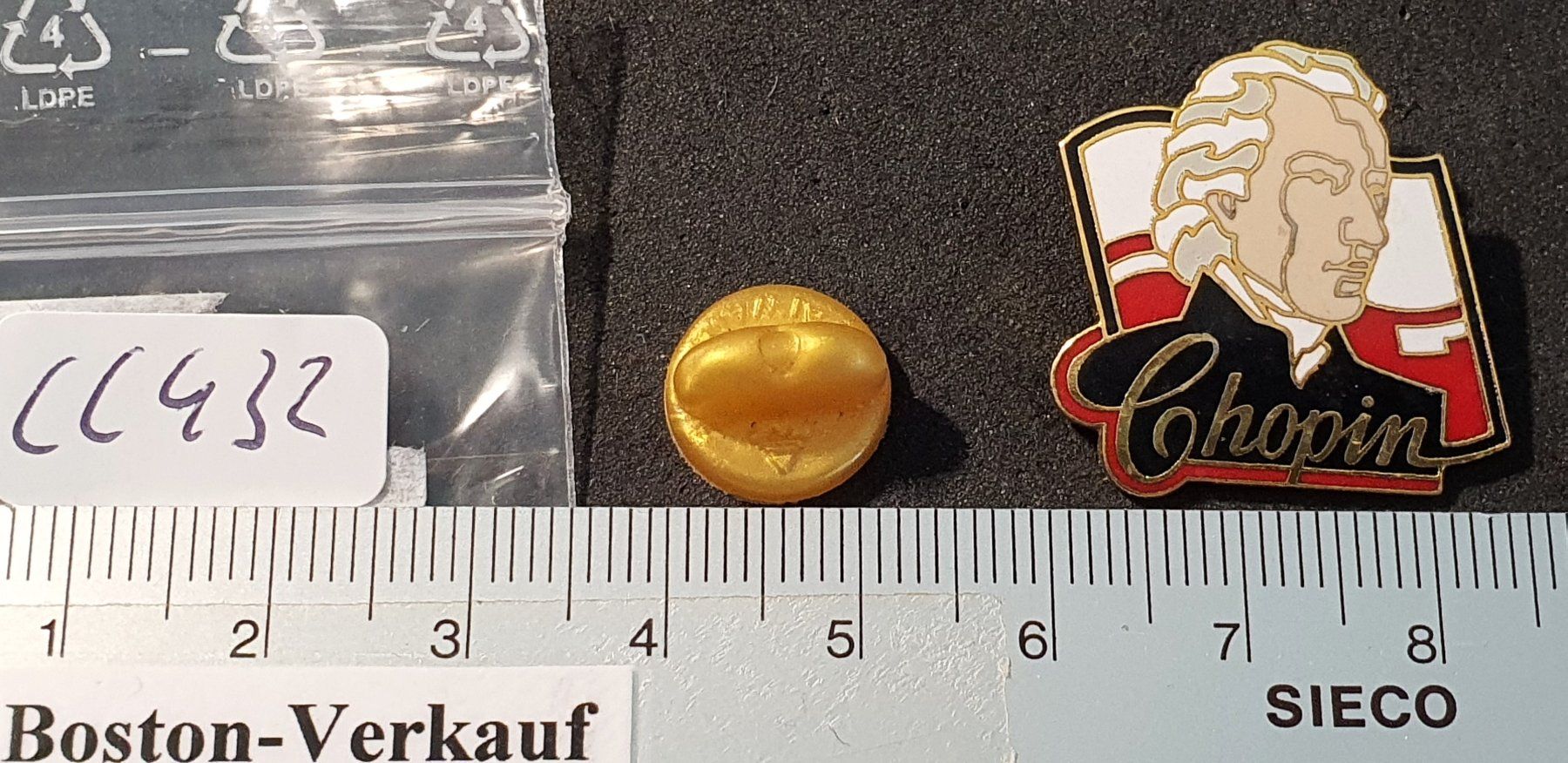 Placchette & Badge: CC432 - Pin Musik - Frédéric Chopin – Usato da Reinach BL venduto da Boston-Verkauf 1