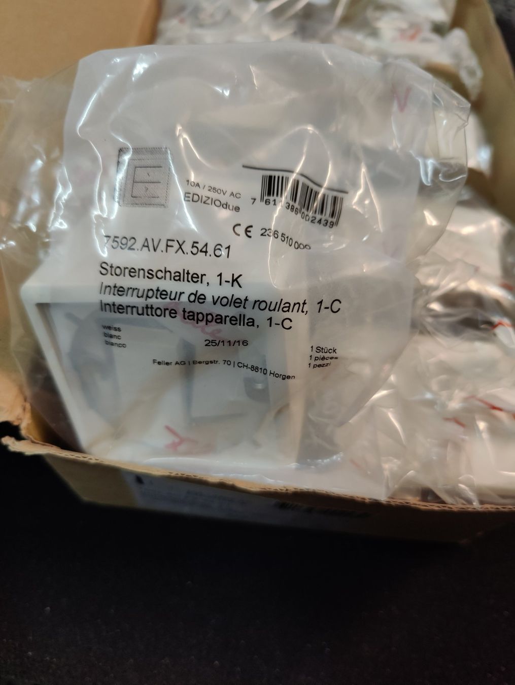 Feller Schalter: Feller EDIZIOduo AP 1K – Neu und originalverpackt aus Luzern von preisguenstig24