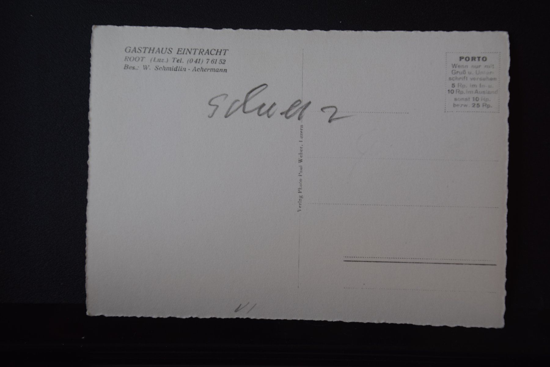 Cartoline postali: AK Luzern, Root Rest. Eintracht – Usato da Luzern venduto da CH2018 1