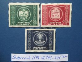 Österreich 1949 Nr. 943-945 postfrisch **