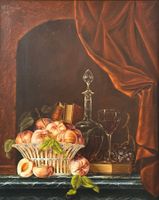 Titolo Serge Donadio (né en 1947) Nature morte aux pêches