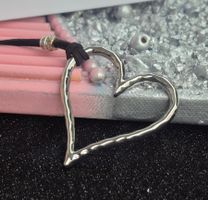 Collana cuore, metallo argentato,