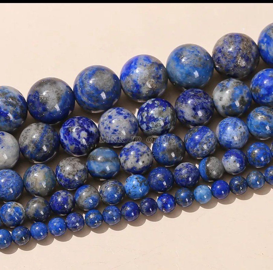 Perle (finte): Lapzlazuli perles 8mm – Nuovo e nell'imballaggio originale da Vernier venduto da 19pigments