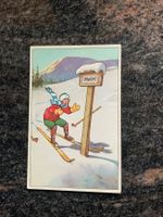 Ansichtskarte Skifahrerin, ungelaufen