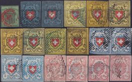1845-54, 35 Rayons und grosser Adler dunkelgrün, K:16'490.-+