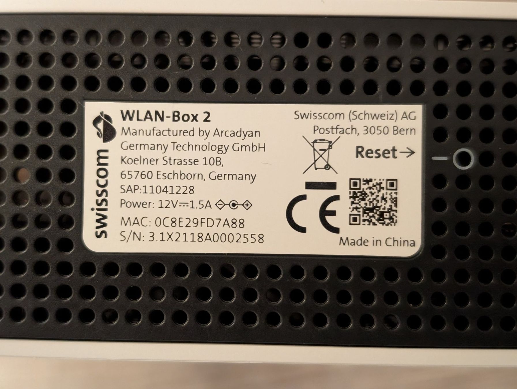 Swisscom WiFi: Swisscom WLAN-Box 2 inkl. Netzteil – Usato da Aarberg venduto da fosta 1