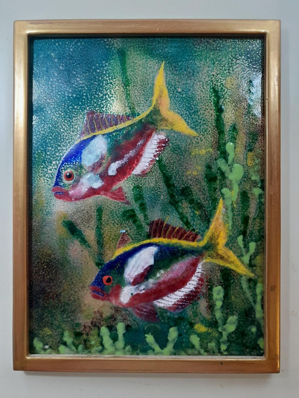 Poster & Bilder: Wunderschönes Emaille / Email - Fischbild - Bild - Kunstwerk – Gebraucht aus Männedorf von Bel-view