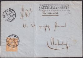 1864, Nr.32 auf sauberem "RECOMMANDIERT"-Brief +Neftenbach