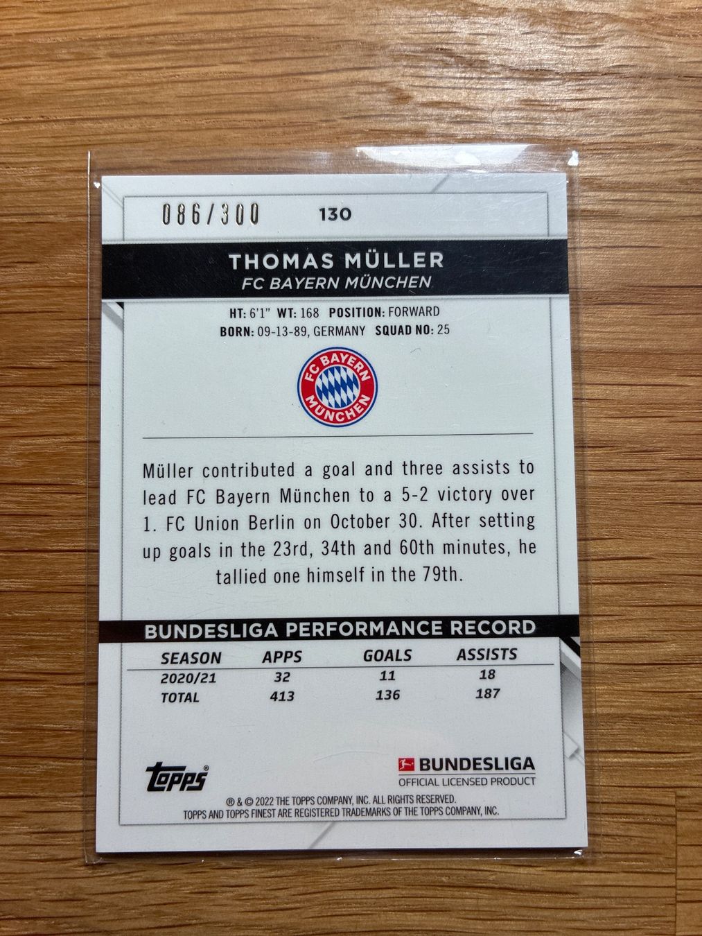Topps Carte collezionabili: Topps Finest Thomas Müller Bayern /300 – Usato da Wangenried venduto da Garagara 1