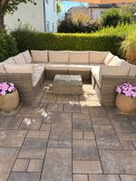 Rattan Lounge Set mit Kissentruhe