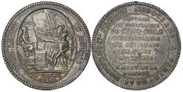 1792 Medaille 5 Sols "1. Jahrestag Französische Revolution"
