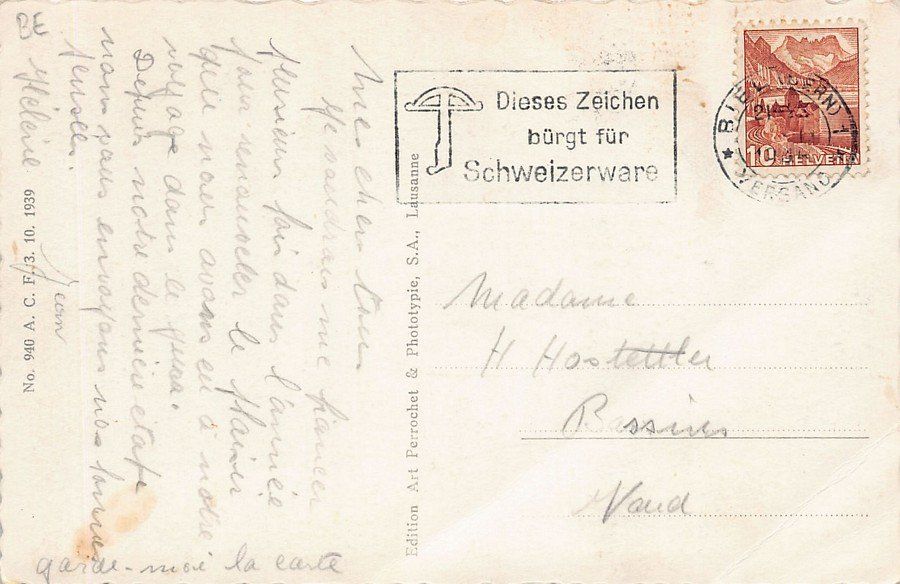 Cartes postales: Saules, circulée 1945 – D'occasion à Frauenfeld par POML 1