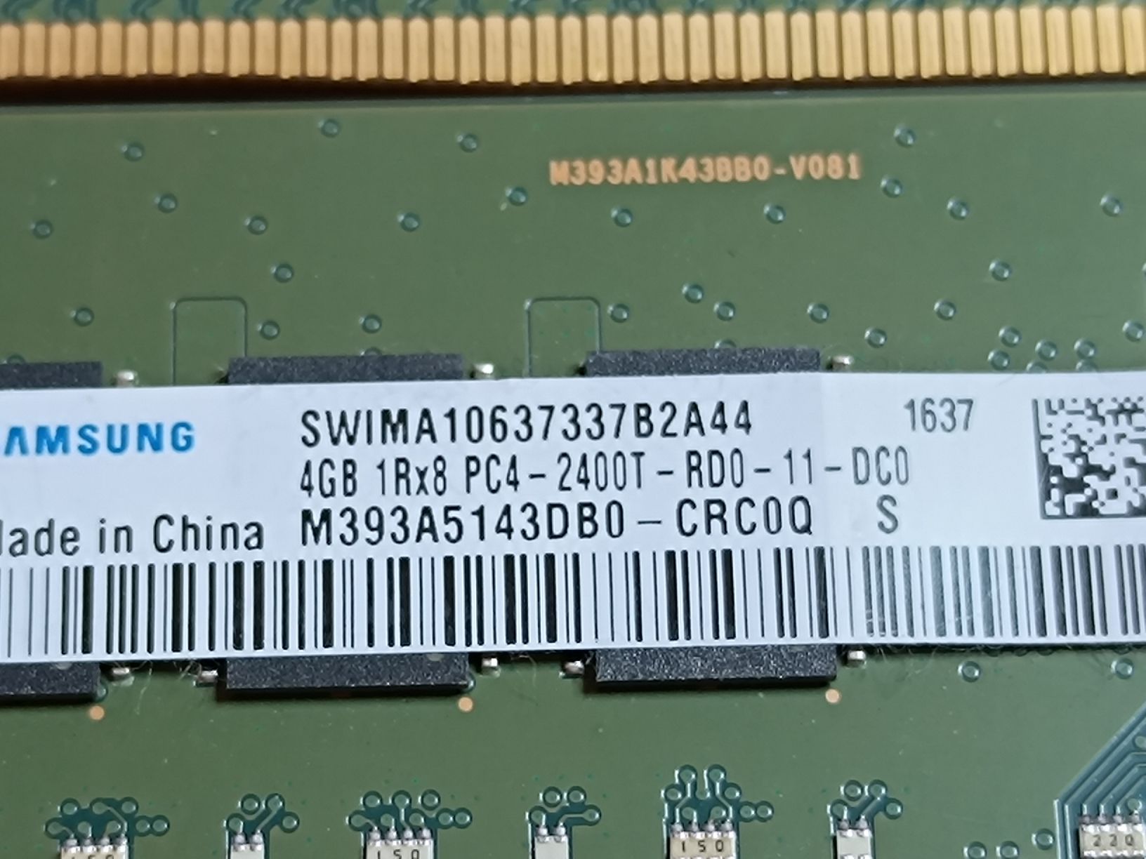 Samsung Mémoires / RAM: 16Gb DDR4 Ram 4 x 4Gb, server ECC  – D'occasion à Vucherens par vihor 1