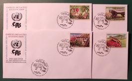 UNO 4 FDC GENEVE Gefährdete Tierarten