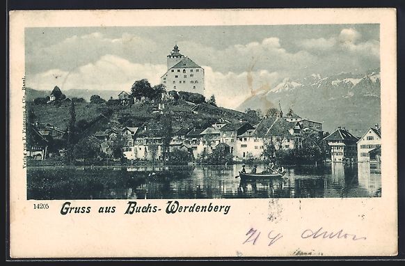 Ansichtskarten: Buchs-Werdenberg, Ortspanorama mit Schlo – Gebraucht aus Berlin von bartko-reher