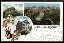 Litho Hoher Kasten /Appenzell, Hotel Hoh