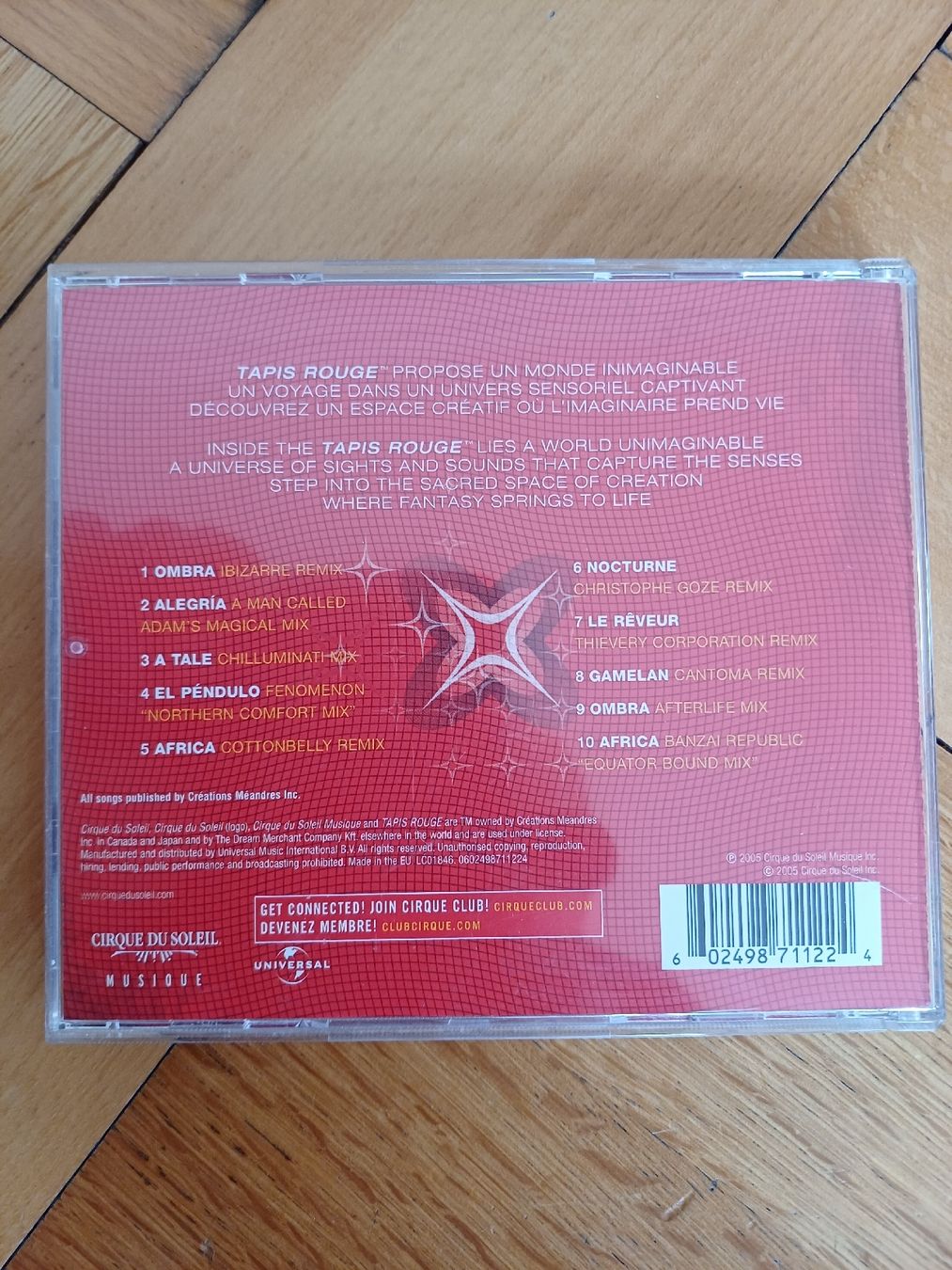 CD: Tapis Rouge, Cirque du Soleil, 2005 – Usato da Luzern venduto da Profet 2
