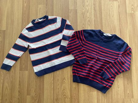 Set Pullover gestreift Gr. 110/116 von H&M Top Zustand