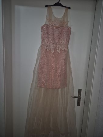 Festliches Spitzenkleid Rosa Glitzer Gr. 164 13-14J 🌷