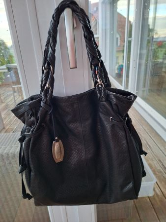 Lederhandtasche schwarz Marke Nicoli