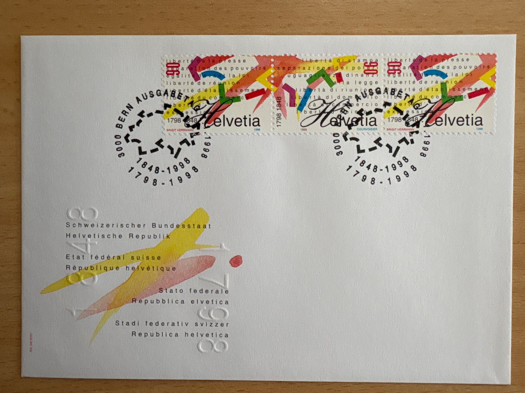 Tutti i francobolli: Briefumschlag Helvetia 1848-1998 – Usato da Ibach venduto da lisch3
